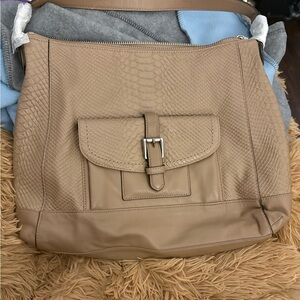 Coach Charlie Python-Embossed Leather Hobo